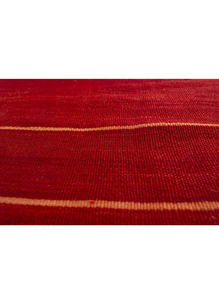 nayaab red and orange wool flat weaves Rug - CloseUp