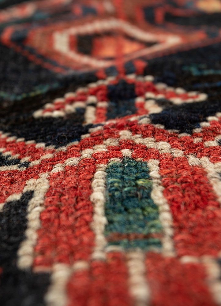 kiaan blue wool hand knotted Rug - CloseUp kiaan blue wool hand knotted Rug - CloseUp