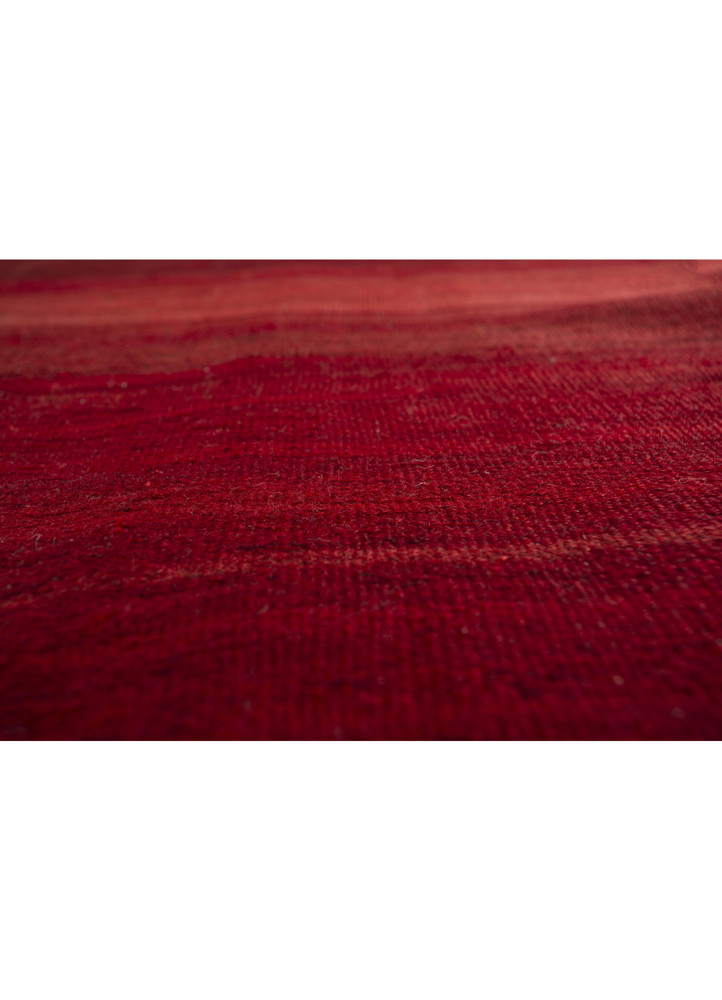nayaab red and orange wool flat weaves Rug - CloseUp