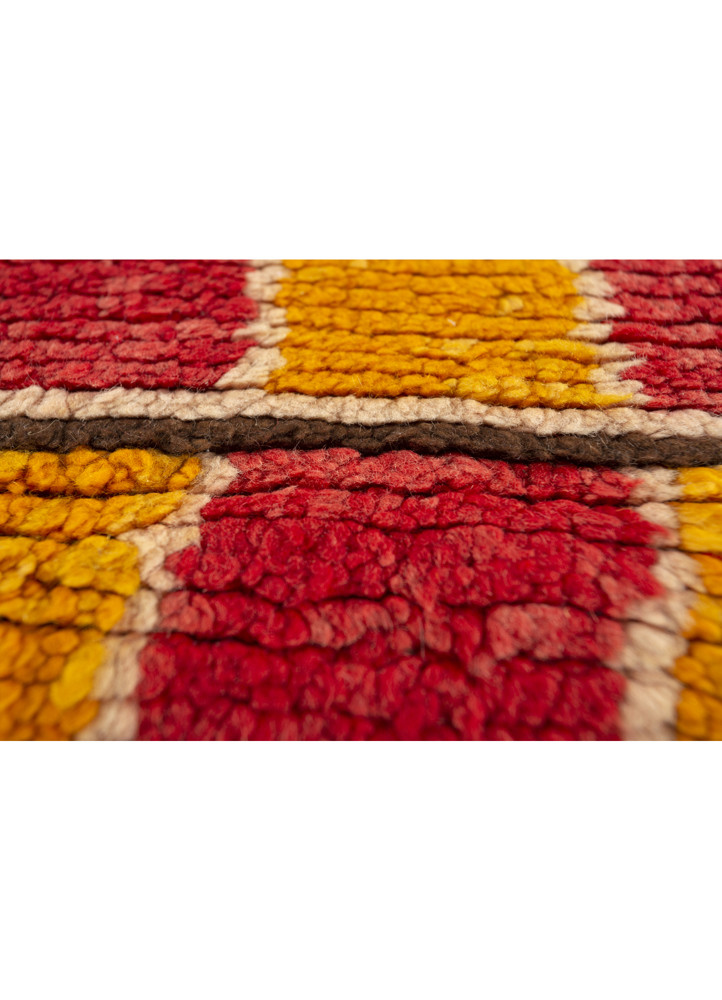 nayaab red and orange wool flat weaves Rug - CloseUp