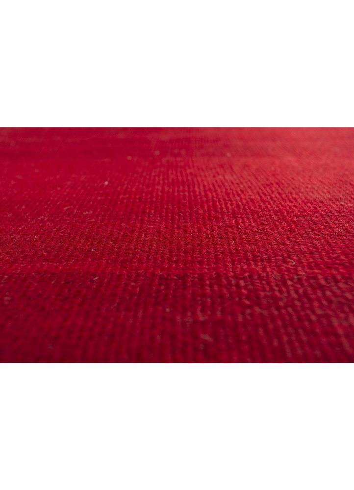 nayaab red and orange wool flat weaves Rug - CloseUp