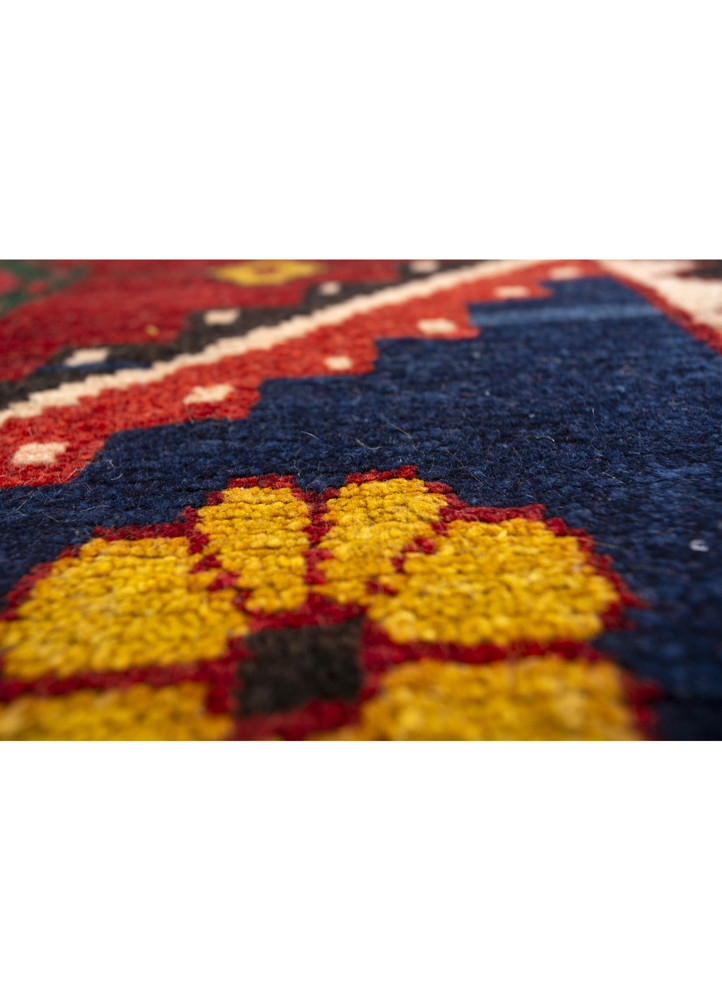 nuray red and orange wool hand knotted Rug - CloseUp