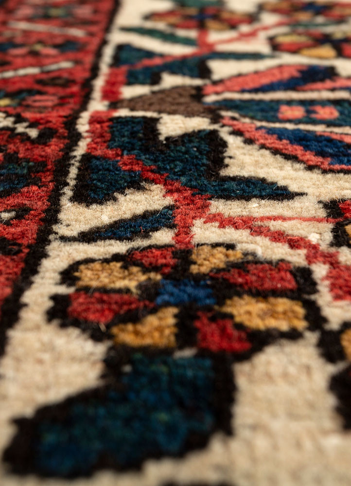 aalam pink and purple wool hand knotted Rug - CloseUp