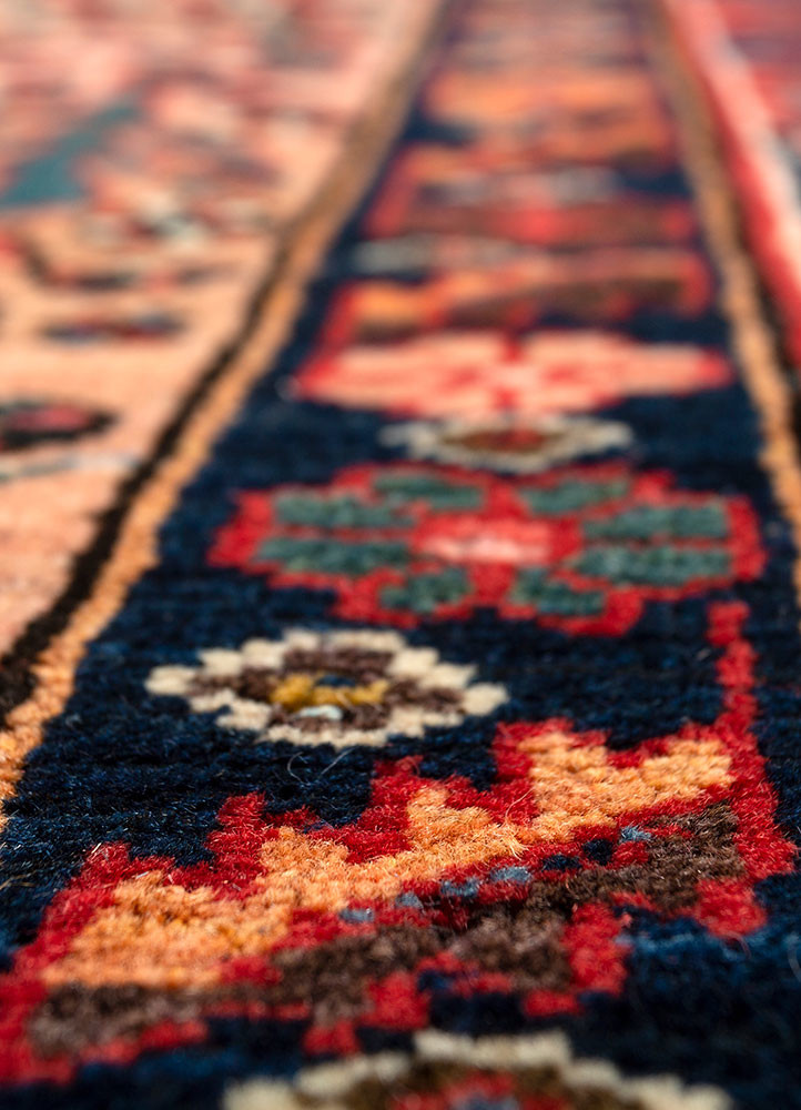 aalam red and orange wool hand knotted Rug - CloseUp aalam red and orange wool hand knotted Rug - CloseUp