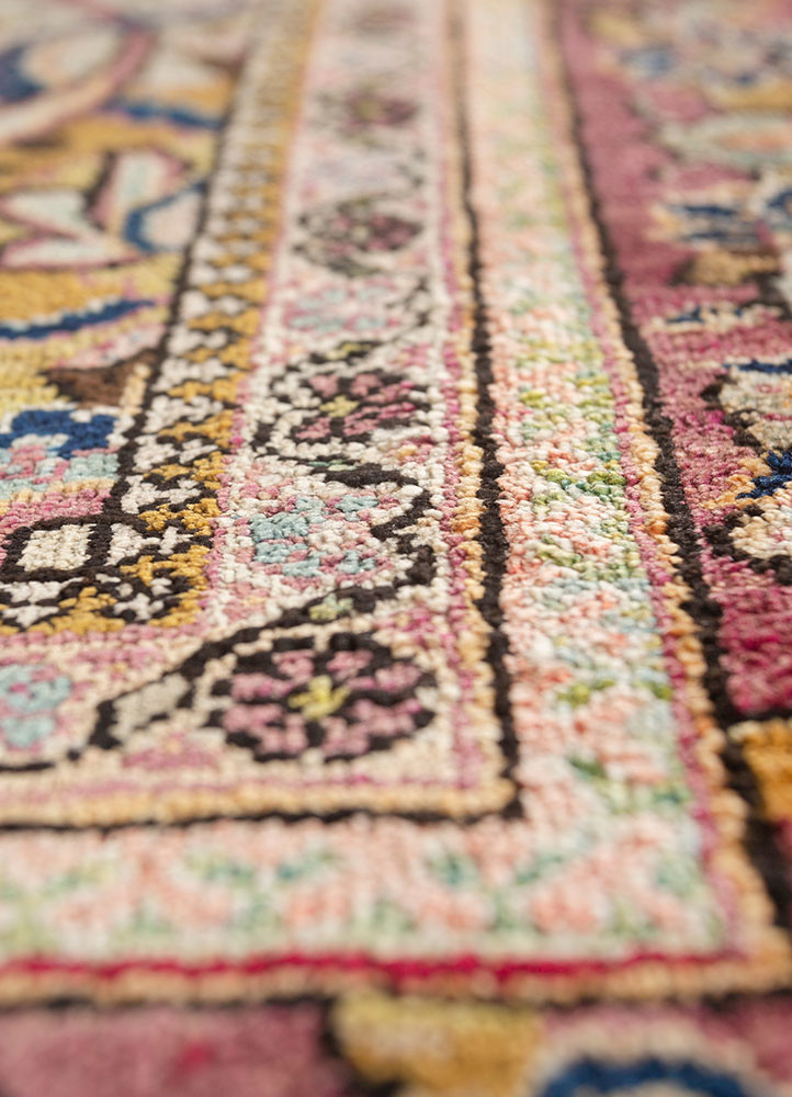 gulmarg blue silk hand knotted Rug - CloseUp
