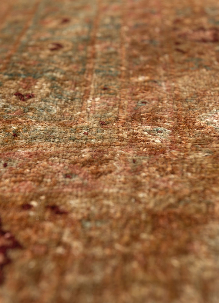 gulmarg beige and brown silk hand knotted Rug - CloseUp gulmarg beige and brown silk hand knotted Rug - CloseUp