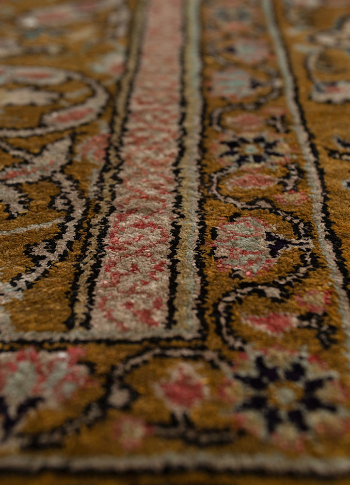 gulmarg blue silk hand knotted Rug - CloseUp gulmarg blue silk hand knotted Rug - CloseUp