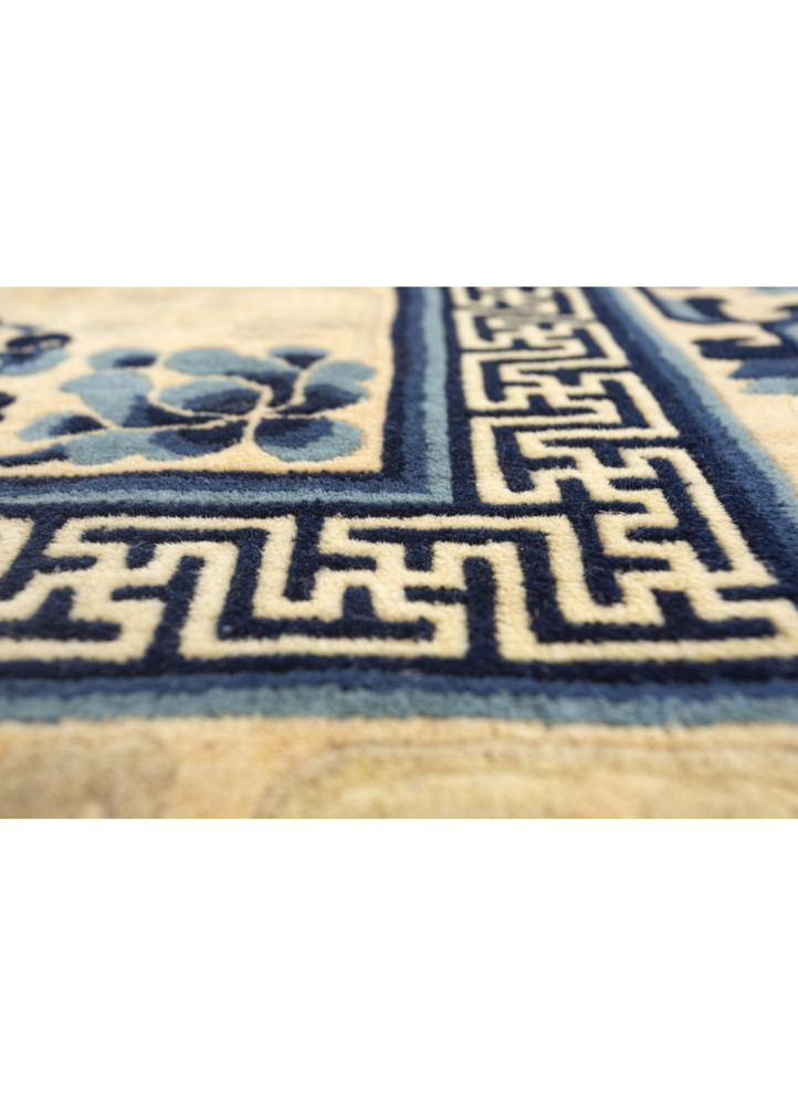 pechino beige and brown wool hand knotted Rug - CloseUp pechino beige and brown wool hand knotted Rug - CloseUp