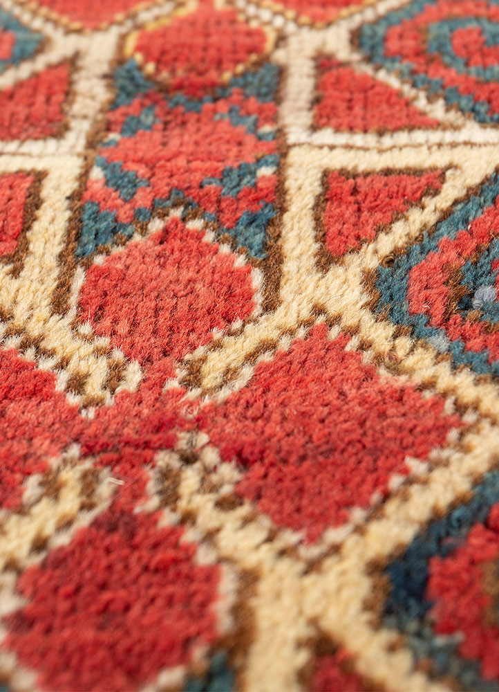 kiaan red and orange wool hand knotted Rug - CloseUp kiaan red and orange wool hand knotted Rug - CloseUp