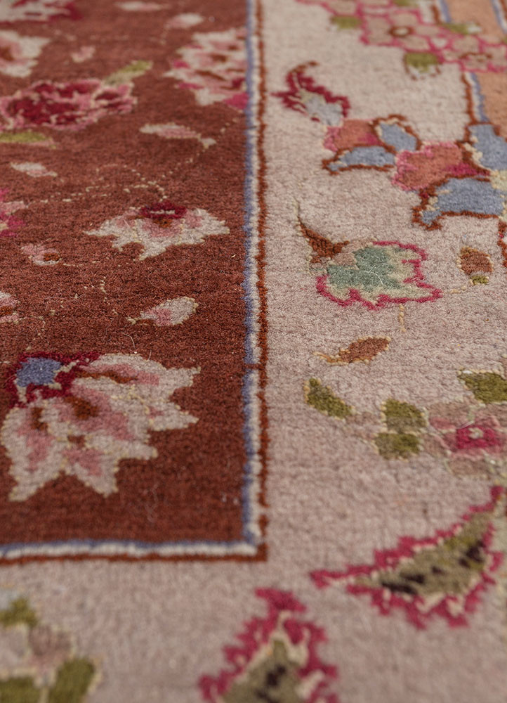 aalam red and orange wool hand knotted Rug - CloseUp aalam red and orange wool hand knotted Rug - CloseUp