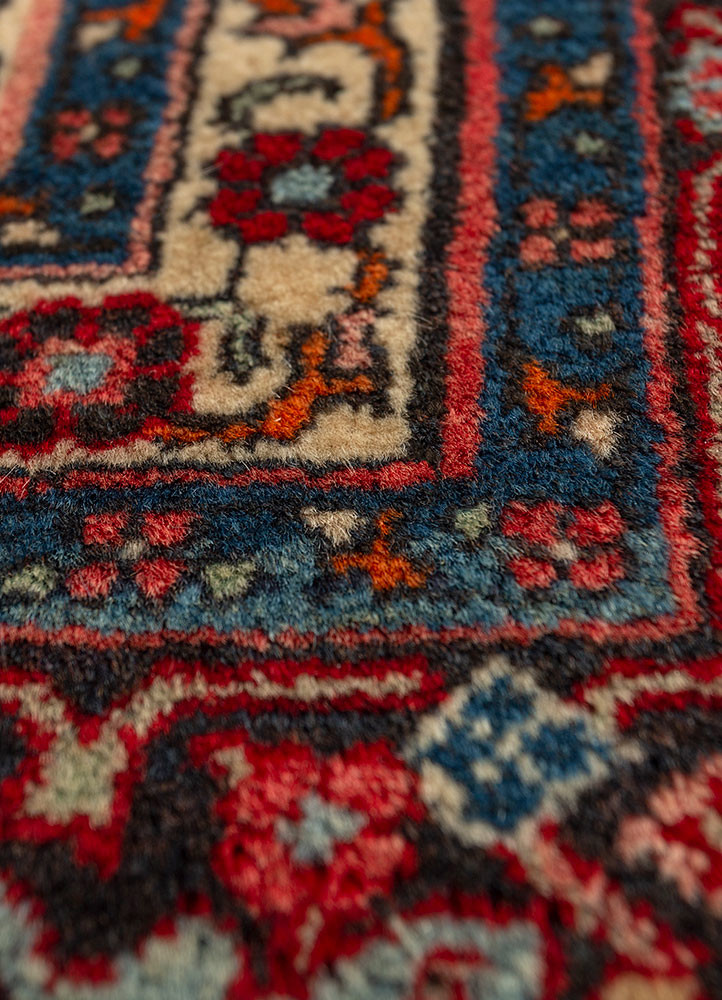 aalam red and orange wool hand knotted Rug - CloseUp aalam red and orange wool hand knotted Rug - CloseUp