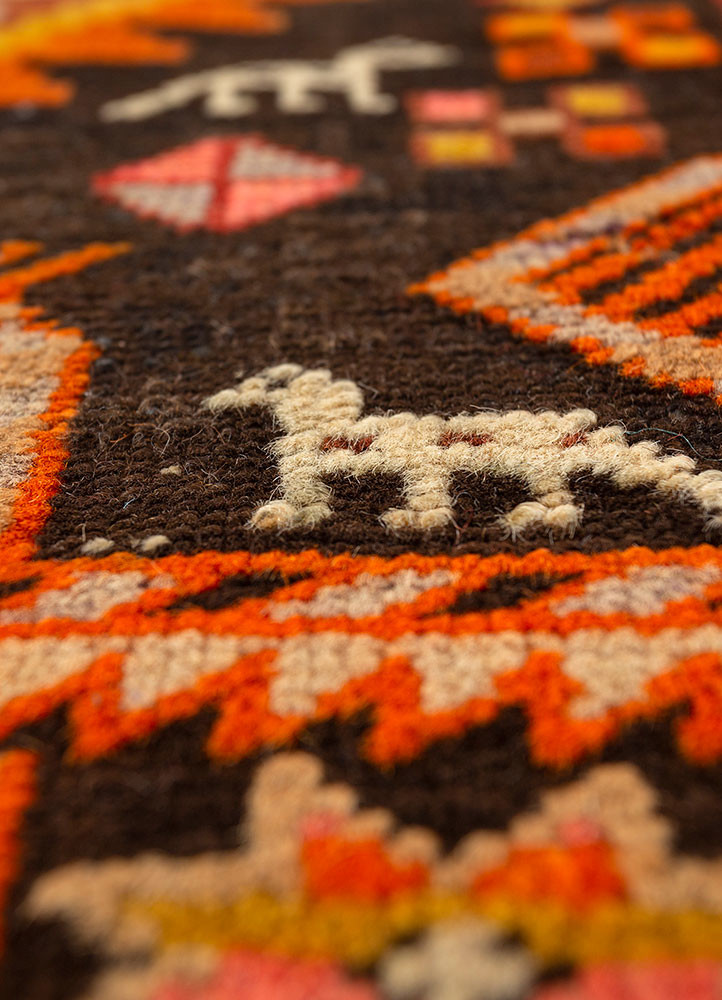 aalam grey and black wool flat weaves Rug - CloseUp aalam grey and black wool flat weaves Rug - CloseUp