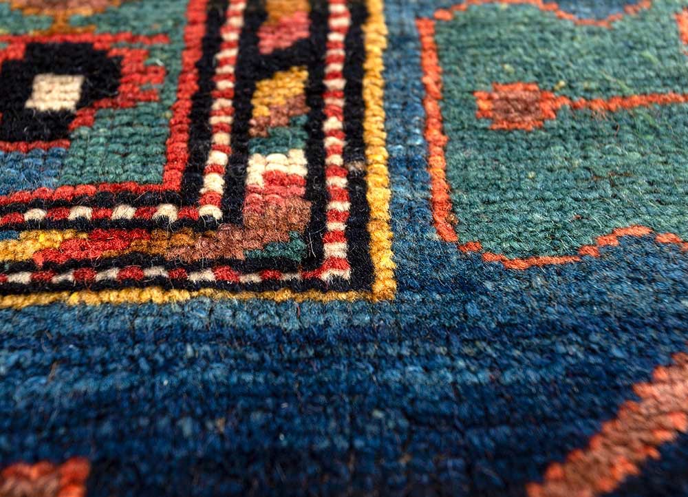 kiaan red and orange wool hand knotted Rug - CloseUp