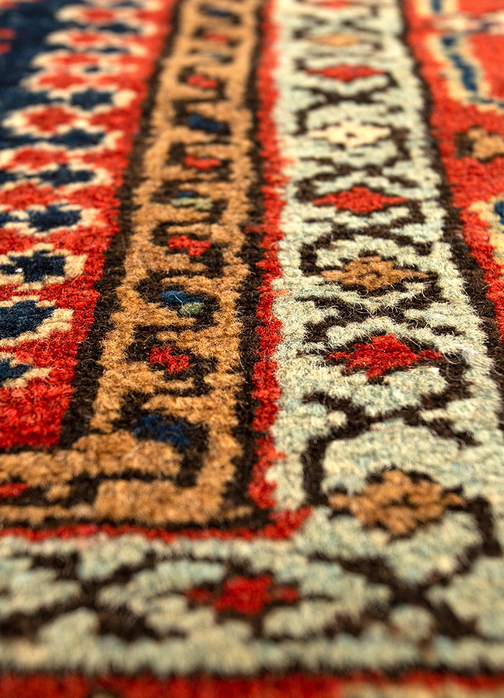 kiaan blue wool hand knotted Rug - CloseUp kiaan blue wool hand knotted Rug - CloseUp