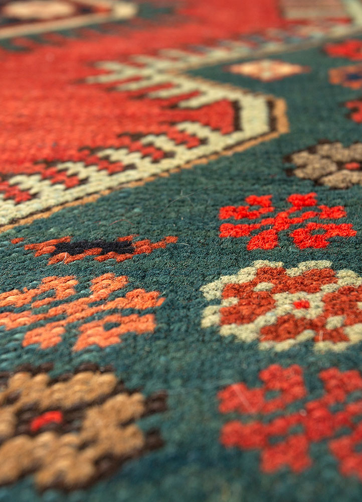 kiaan red and orange wool hand knotted Rug - CloseUp kiaan red and orange wool hand knotted Rug - CloseUp