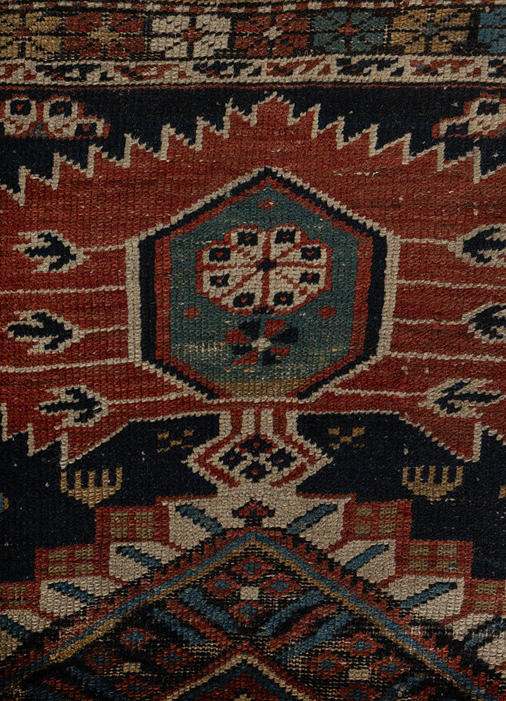 aalam blue wool flat weaves Rug - CloseUp aalam blue wool flat weaves Rug - CloseUp