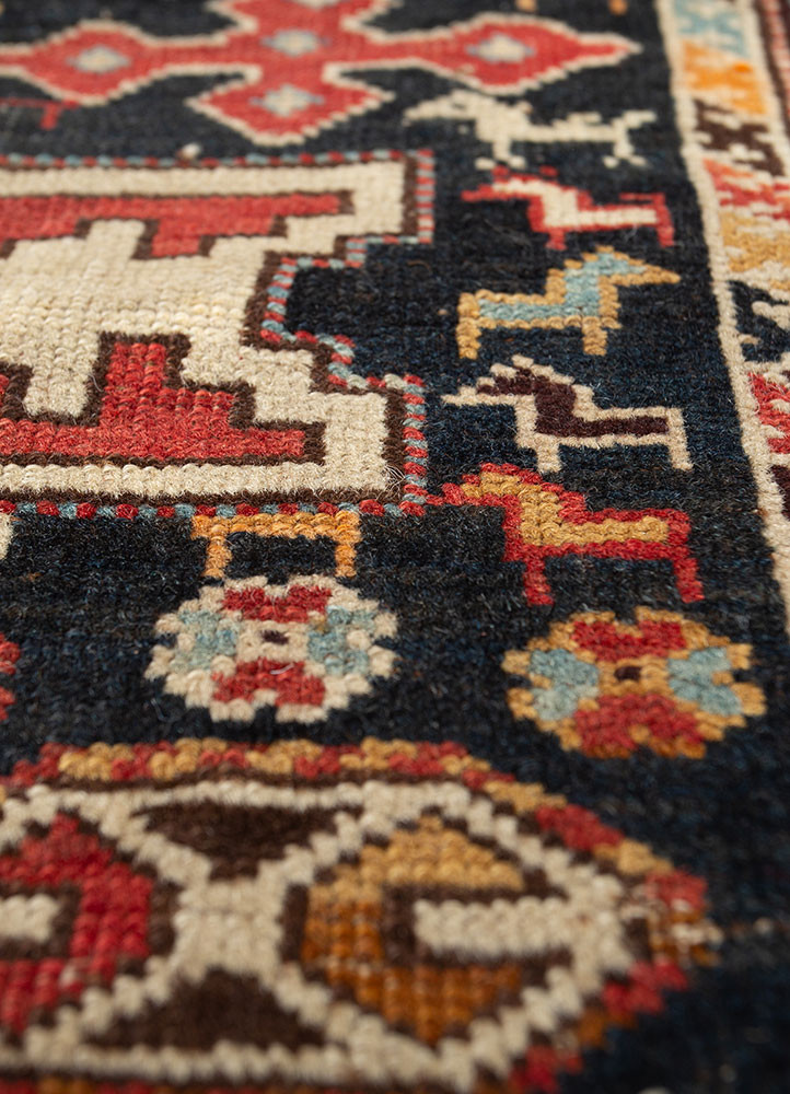 aalam red and orange wool flat weaves Rug - CloseUp