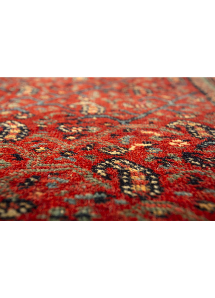 nayaab red and orange wool flat weaves Rug - CloseUp