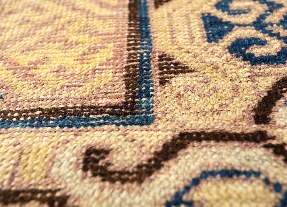 pechino blue wool hand knotted Rug - CloseUp