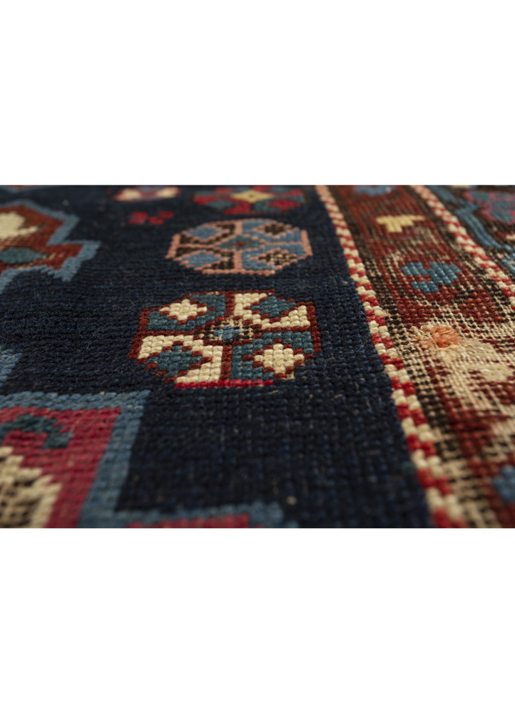 nayaab blue wool flat weaves Rug - CloseUp