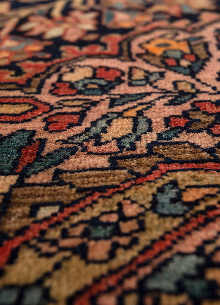 aalam blue wool hand knotted Rug - CloseUp aalam blue wool hand knotted Rug - CloseUp