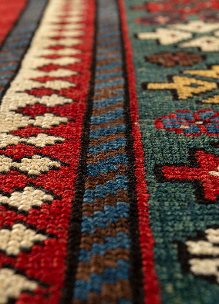 kiaan red and orange wool hand knotted Rug - CloseUp kiaan red and orange wool hand knotted Rug - CloseUp