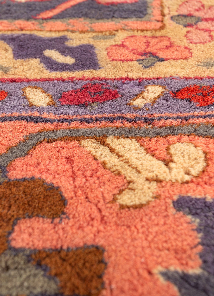 aalam grey and black wool hand knotted Rug - CloseUp