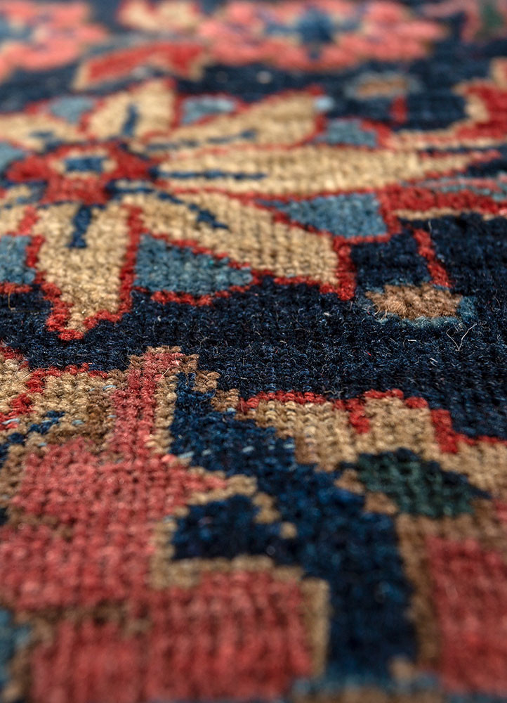 aalam red and orange wool hand knotted Rug - CloseUp aalam red and orange wool hand knotted Rug - CloseUp
