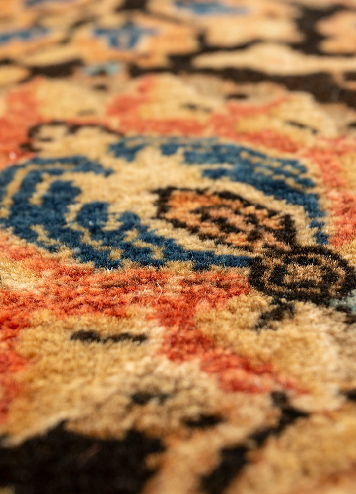aalam red and orange wool hand knotted Rug - CloseUp aalam red and orange wool hand knotted Rug - CloseUp