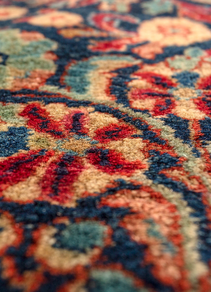 aalam red and orange wool hand knotted Rug - CloseUp aalam red and orange wool hand knotted Rug - CloseUp