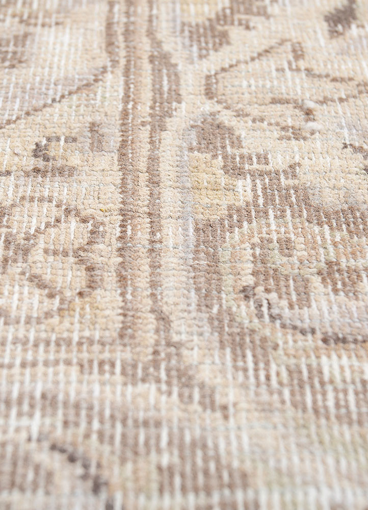aalam beige and brown wool hand knotted Rug - CloseUp aalam beige and brown wool hand knotted Rug - CloseUp