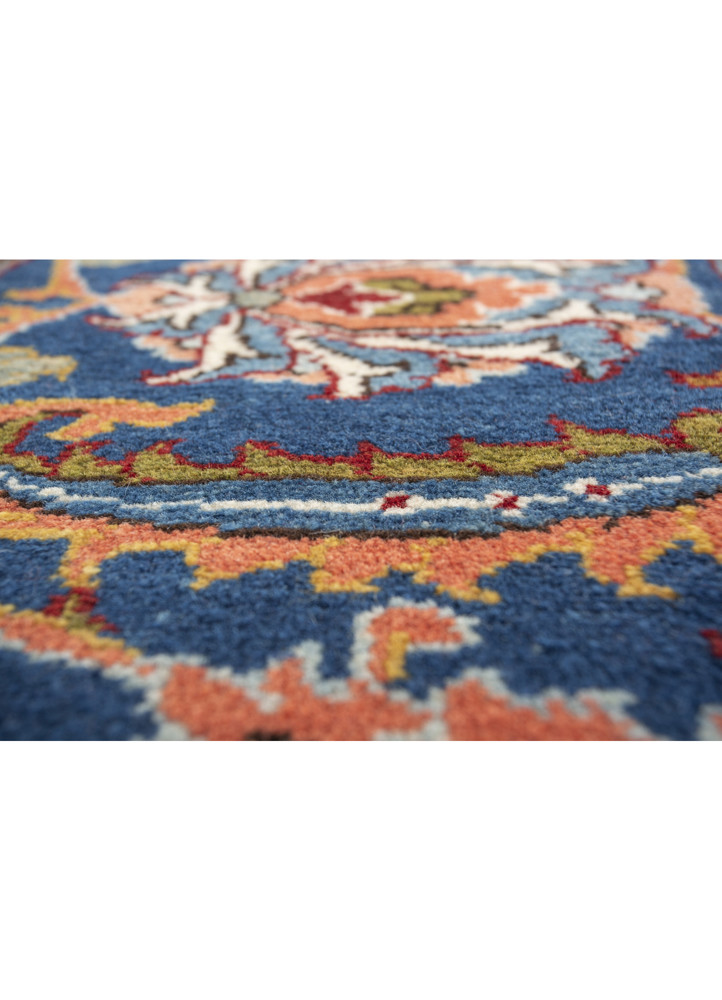 aalam pink and purple wool hand knotted Rug - CloseUp