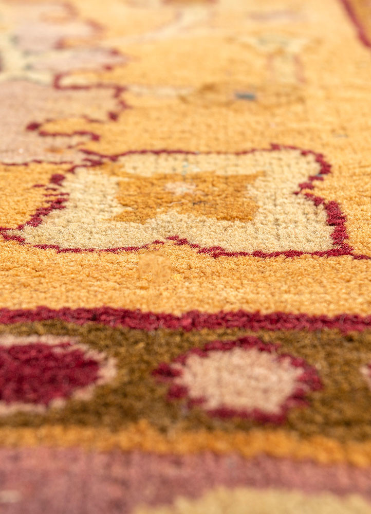 aalam beige and brown wool hand knotted Rug - CloseUp aalam beige and brown wool hand knotted Rug - CloseUp