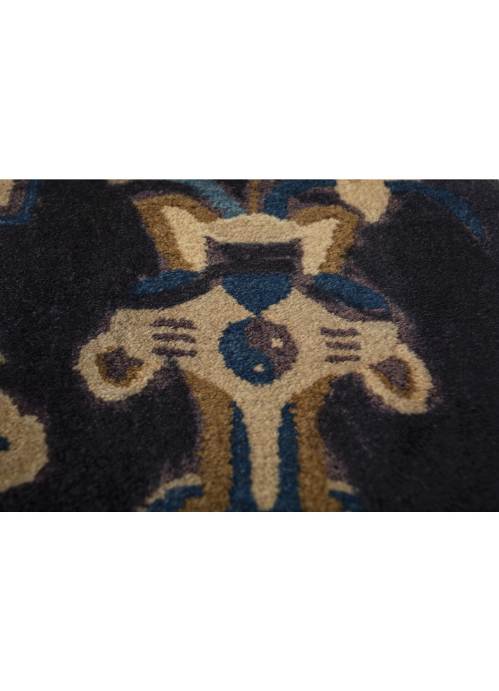 pechino grey and black wool hand knotted Rug - CloseUp pechino grey and black wool hand knotted Rug - CloseUp