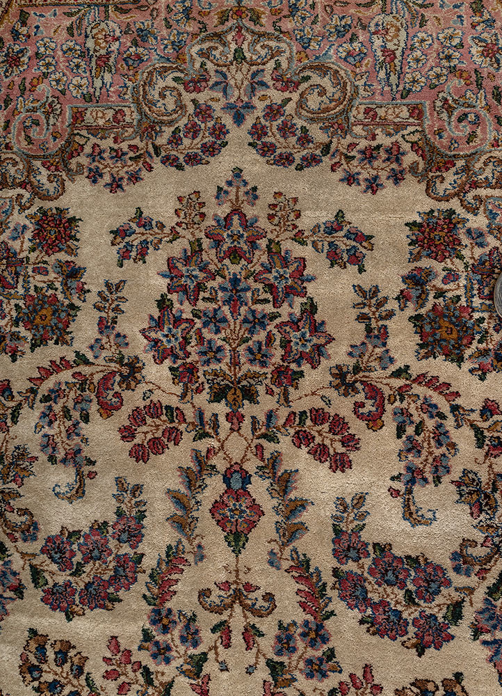 aalam ivory wool hand knotted Rug - CloseUp aalam ivory wool hand knotted Rug - CloseUp
