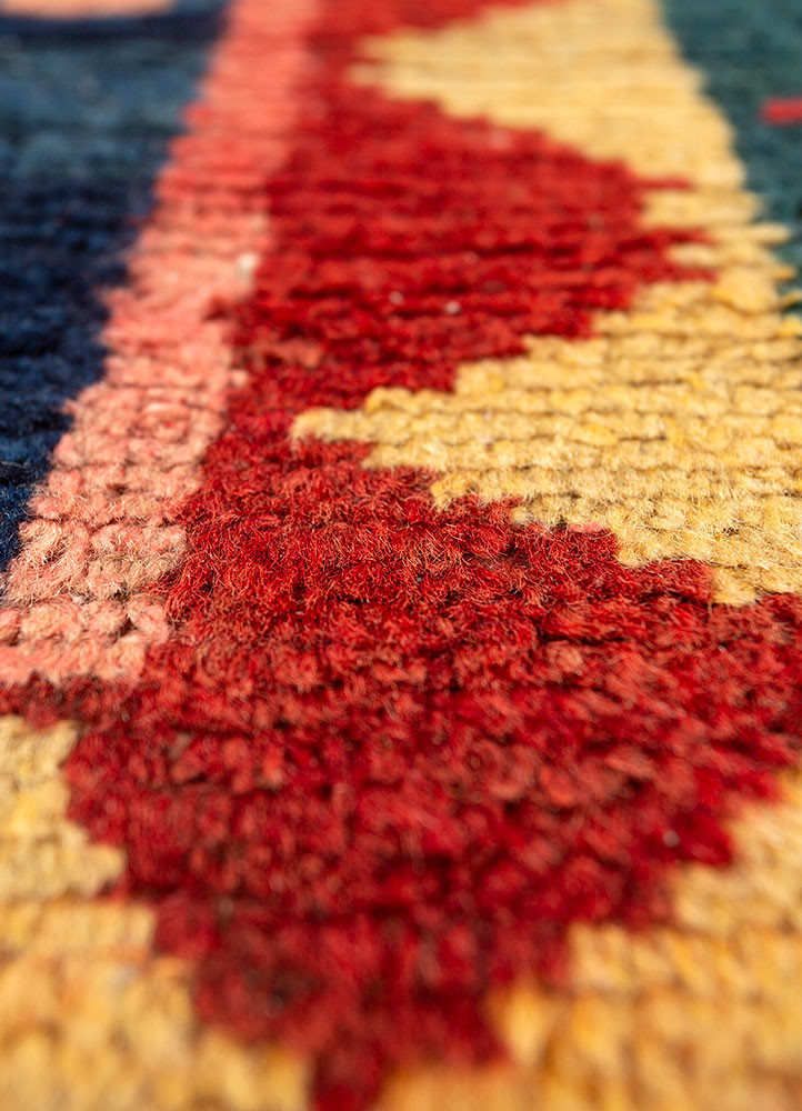 nuray red and orange wool hand knotted Rug - CloseUp nuray red and orange wool hand knotted Rug - CloseUp