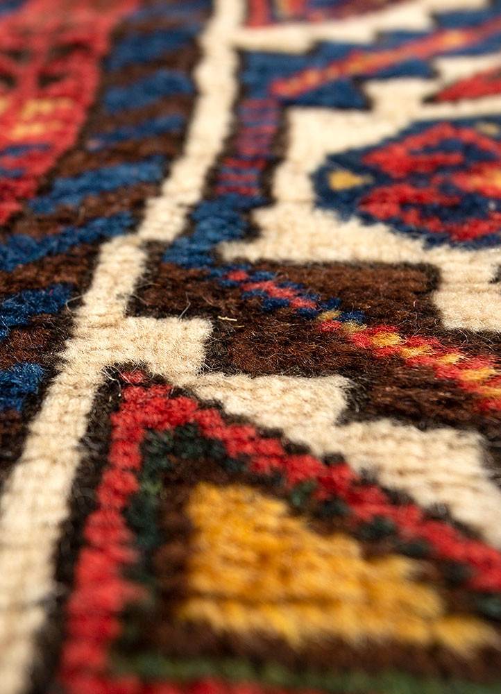 kiaan blue wool hand knotted Rug - CloseUp