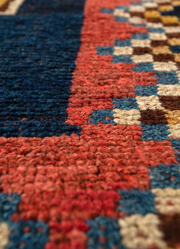 kiaan blue wool hand knotted Rug - CloseUp kiaan blue wool hand knotted Rug - CloseUp