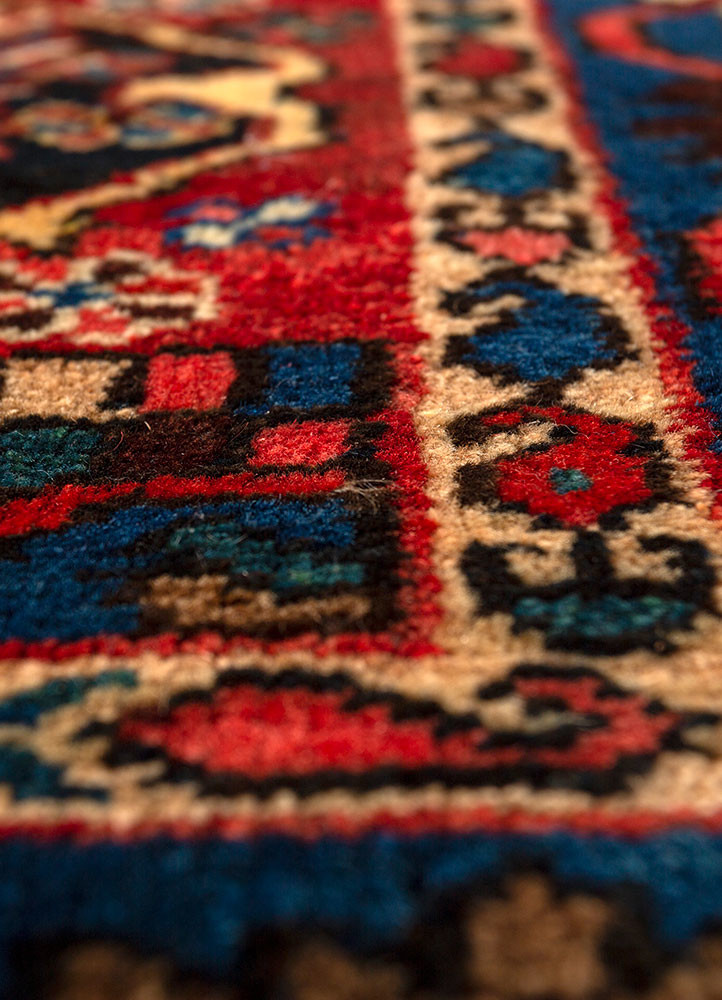 aalam red and orange wool hand knotted Rug - CloseUp aalam red and orange wool hand knotted Rug - CloseUp