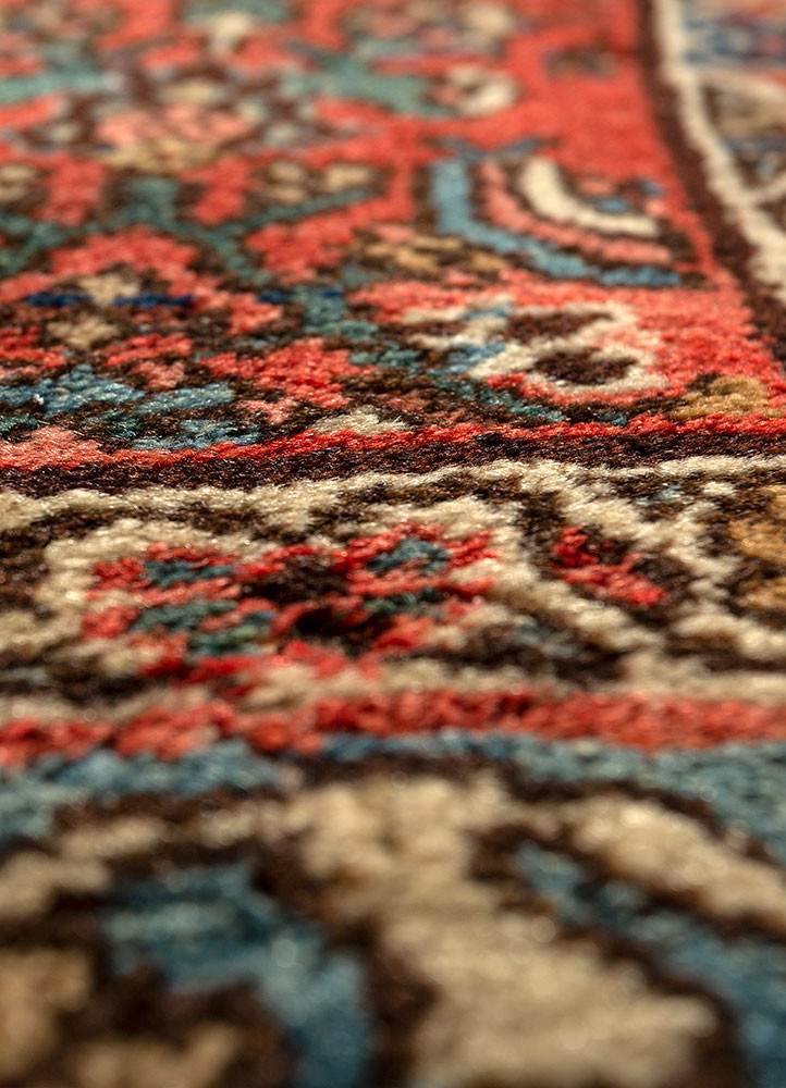 kiaan red and orange wool hand knotted Rug - CloseUp kiaan red and orange wool hand knotted Rug - CloseUp