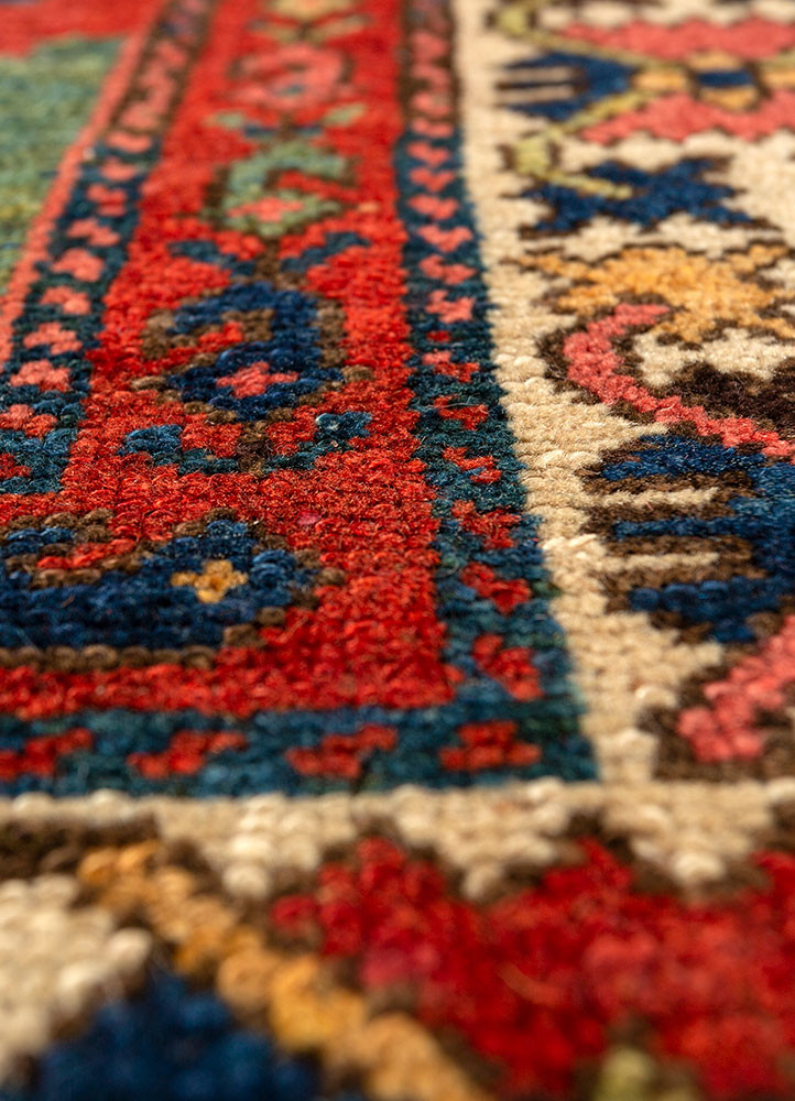 kiaan blue wool hand knotted Rug - CloseUp kiaan blue wool hand knotted Rug - CloseUp