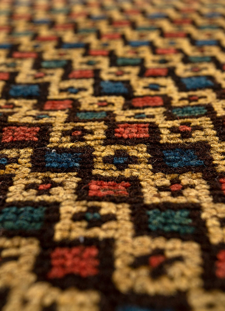 aalam red and orange wool hand knotted Rug - CloseUp aalam red and orange wool hand knotted Rug - CloseUp