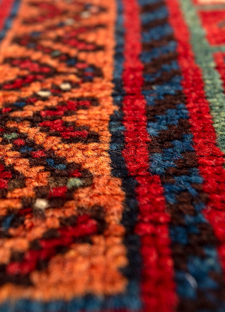 kiaan red and orange wool hand knotted Rug - CloseUp kiaan red and orange wool hand knotted Rug - CloseUp