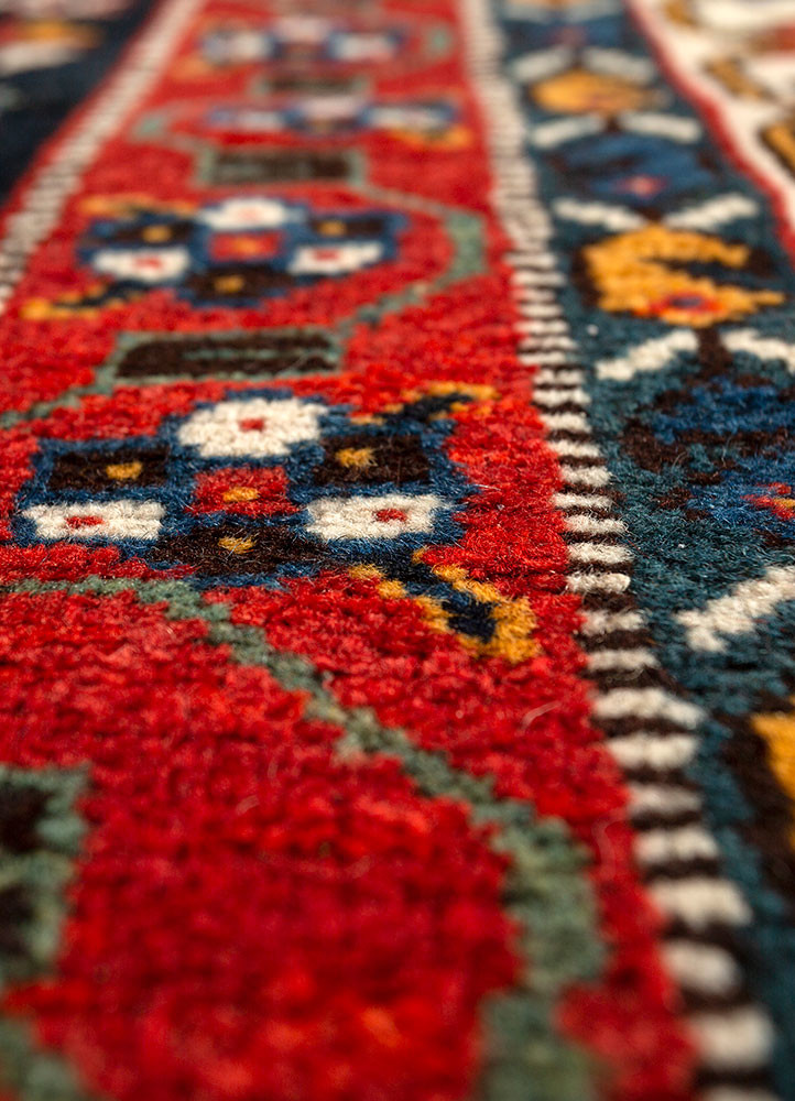 kiaan red and orange wool hand knotted Rug - CloseUp kiaan red and orange wool hand knotted Rug - CloseUp