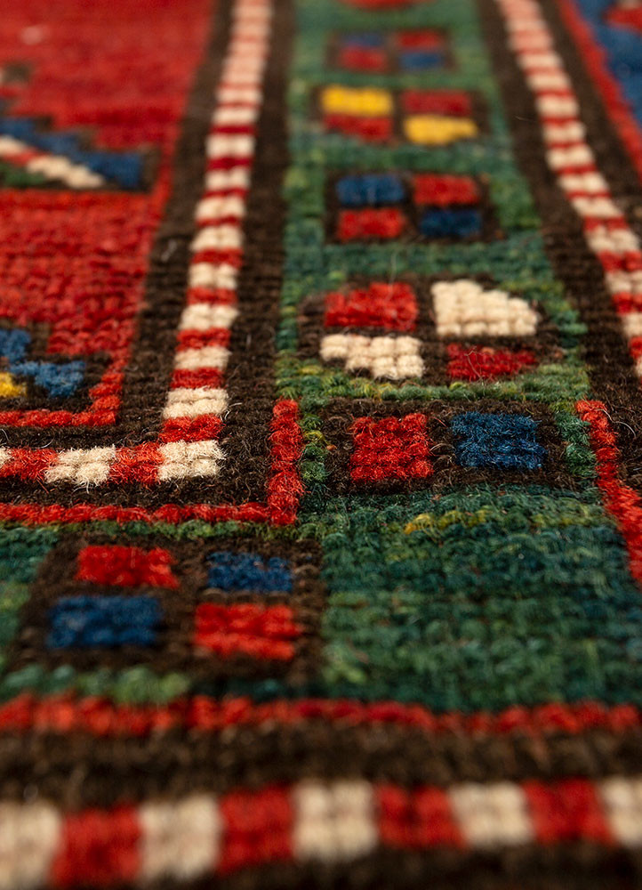 kiaan red and orange wool hand knotted Rug - CloseUp kiaan red and orange wool hand knotted Rug - CloseUp