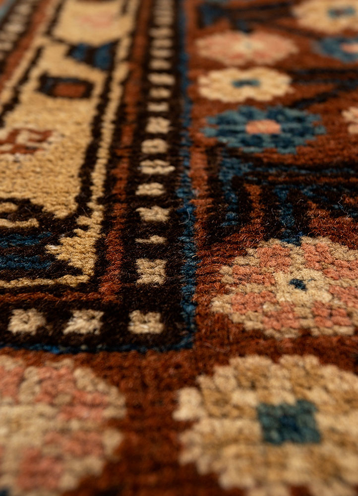 kiaan blue wool hand knotted Rug - CloseUp kiaan blue wool hand knotted Rug - CloseUp