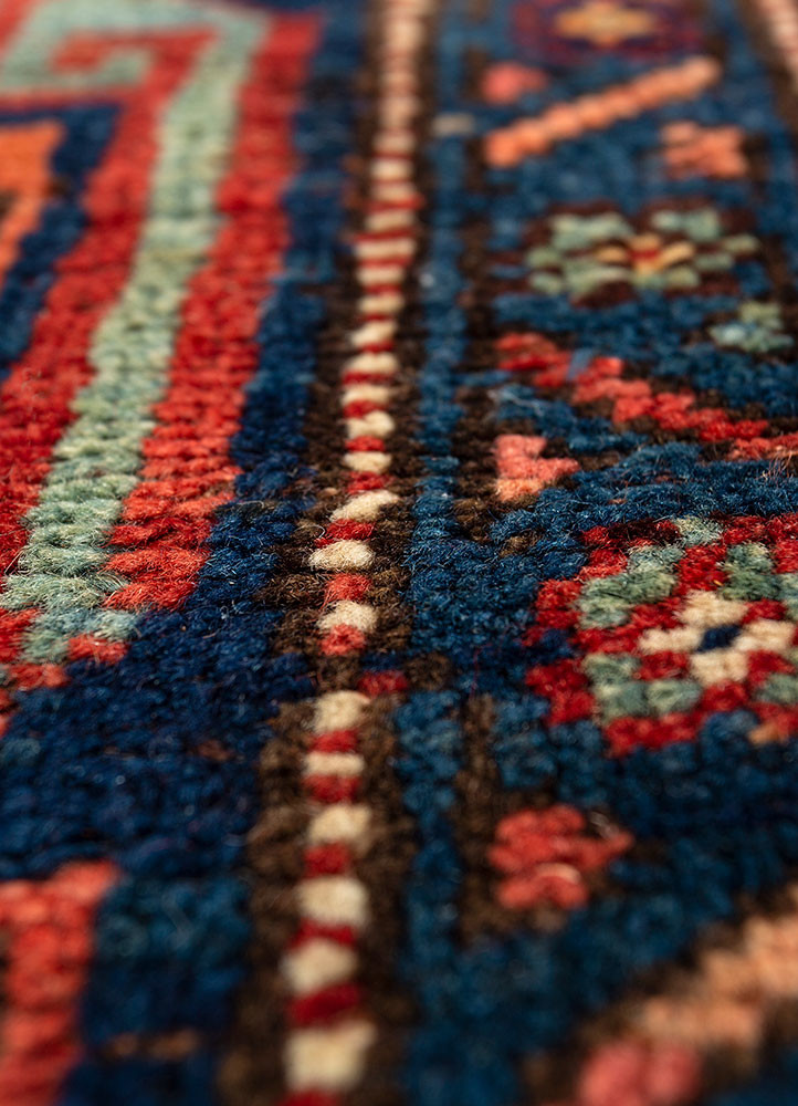 kiaan blue wool hand knotted Rug - CloseUp kiaan blue wool hand knotted Rug - CloseUp