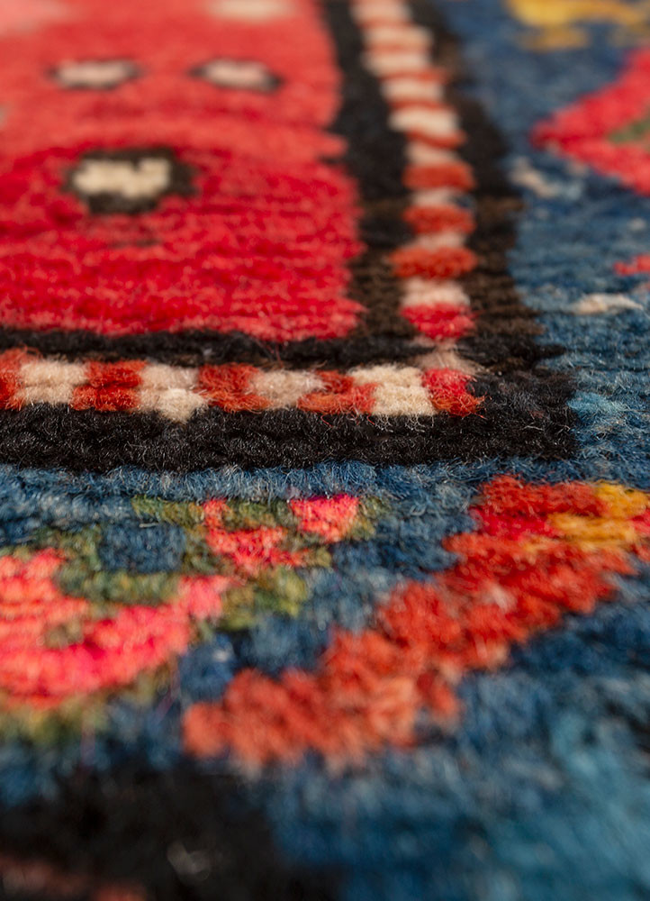 aalam pink and purple wool hand knotted Rug - CloseUp aalam pink and purple wool hand knotted Rug - CloseUp