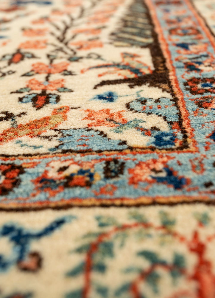 aalam ivory wool hand knotted Rug - CloseUp aalam ivory wool hand knotted Rug - CloseUp