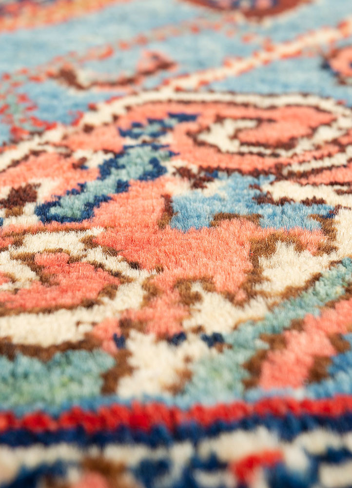aalam red and orange wool hand knotted Rug - CloseUp aalam red and orange wool hand knotted Rug - CloseUp